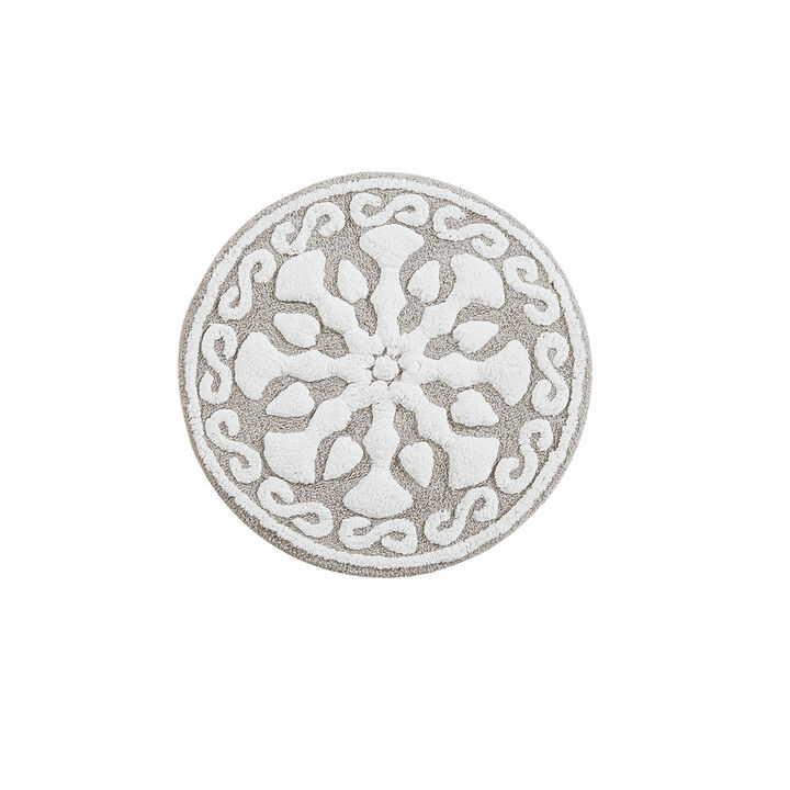 Gracie Mills Drake Cotton Tufted Medallion Bath Rug - 25"R