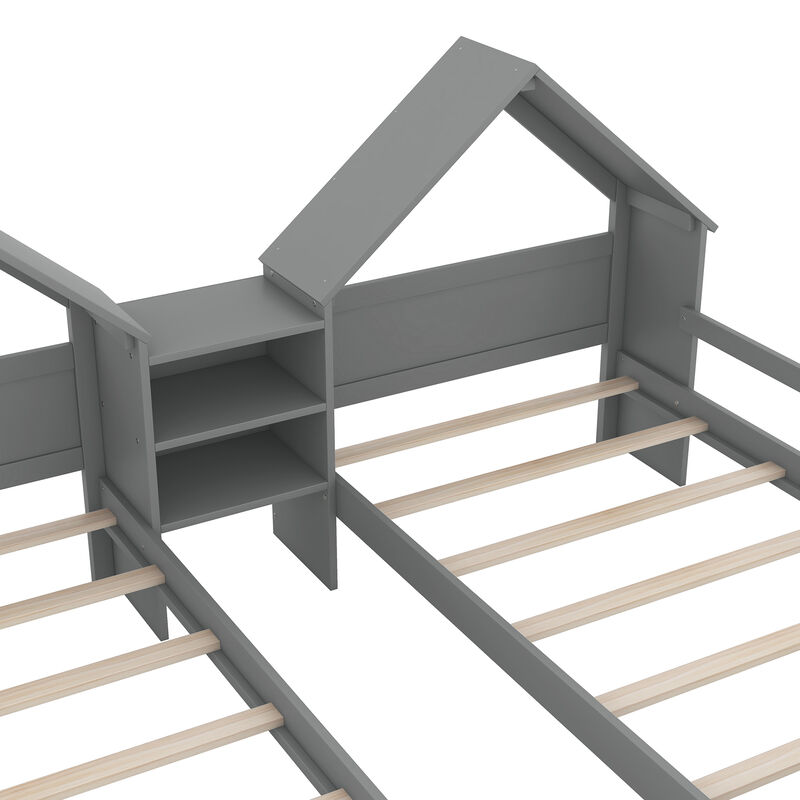 Merax Platform Bed with House-shaped Headboard