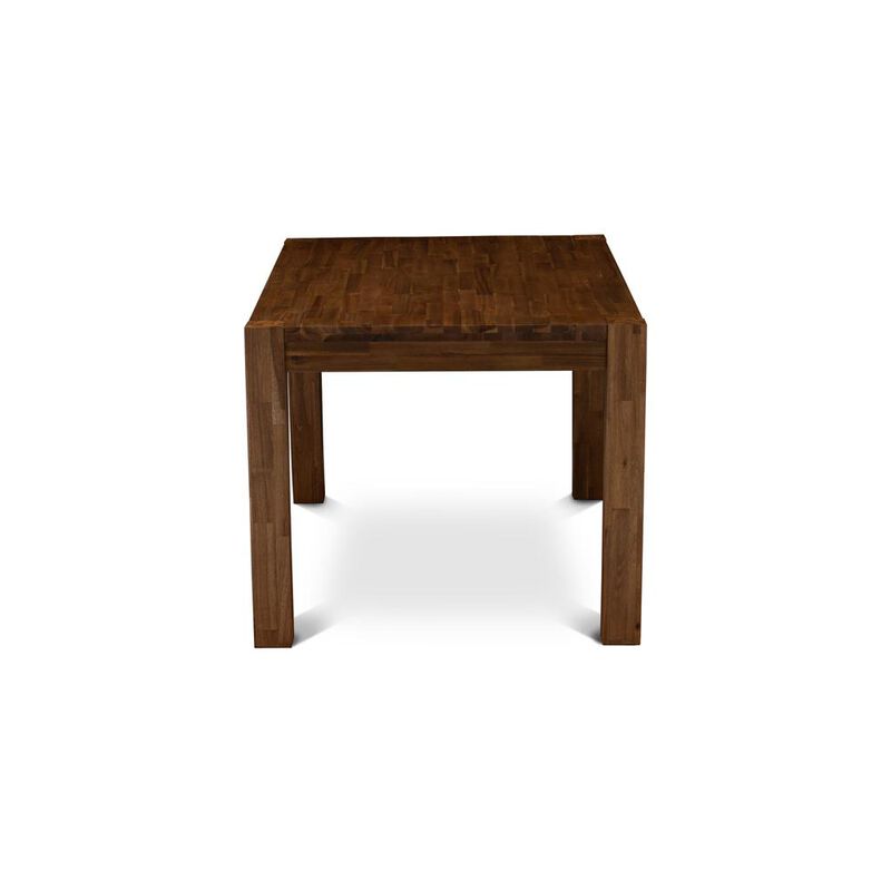 East West Furniture CNAB5-N8-05 - 5-Pc Modern Dining Table Set- 4 Dining Chairs and Wood Dining Table - Grey Linen Fabric Seat and High Chair Back (Antique Walnut Finish)