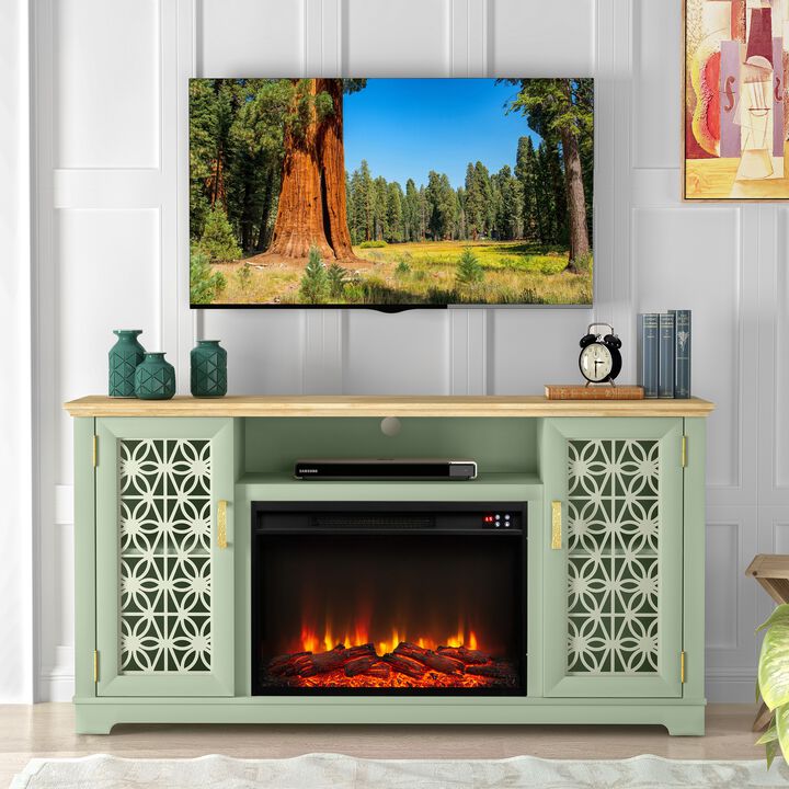 FESTIVO Farmhouse TV Stand with Electric Fireplace for up to 65" TVs