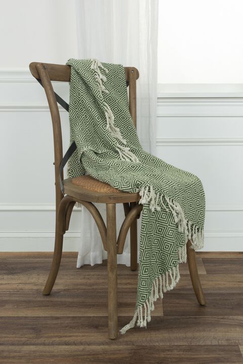 Green/Natural 50" x 60" Throw Blanket