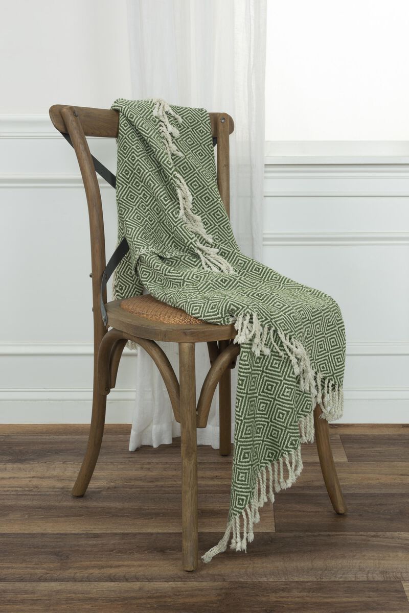 Green/Natural 50" x 60" Throw Blanket