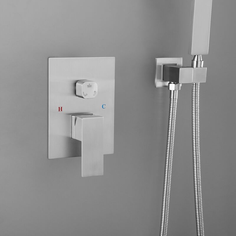 Shower System 10 Inch Square Bathroom Luxury Rain Mixer Shower Combo Set