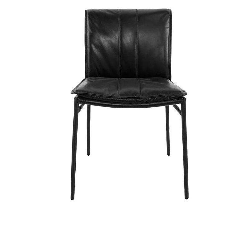 Mayer Jet Black Leather Dining Chair