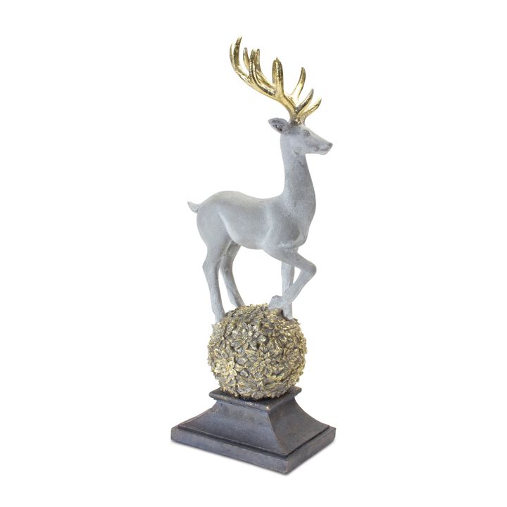 Deer on Orb Elegant Decorative Figurine for Garden or Home Decor