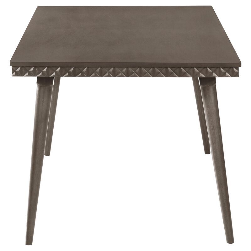 Nolan Dining Table, Dark Brown Hardwood, Rectangular 59 Inch Top - Benzara