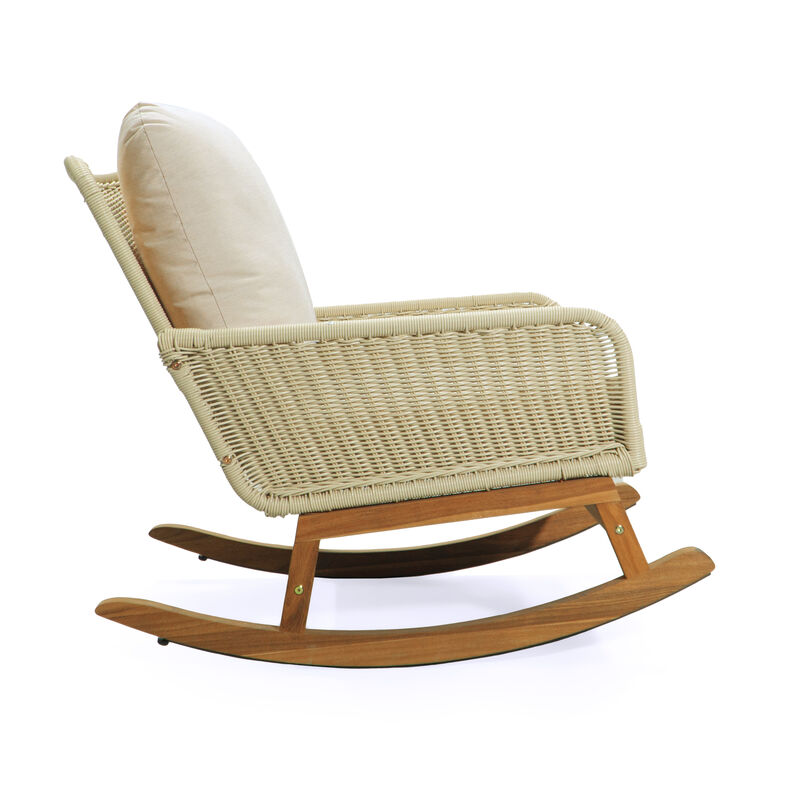 Merax 3-Piece Outdoor Rocking Chairs Side Table Seating Set