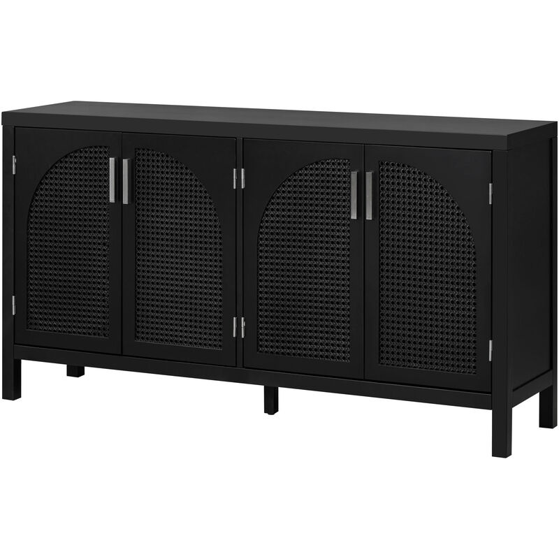 60" Kitchen Sideboard Storage Buffet Cabinet, Black