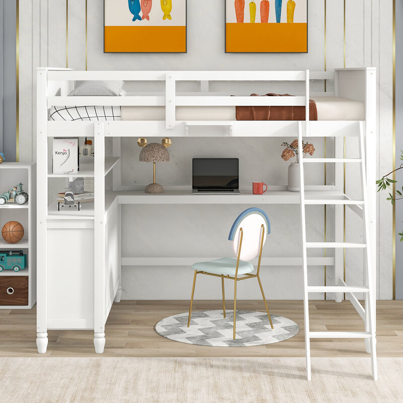 Merax Loft Bed with Drawers and Desk