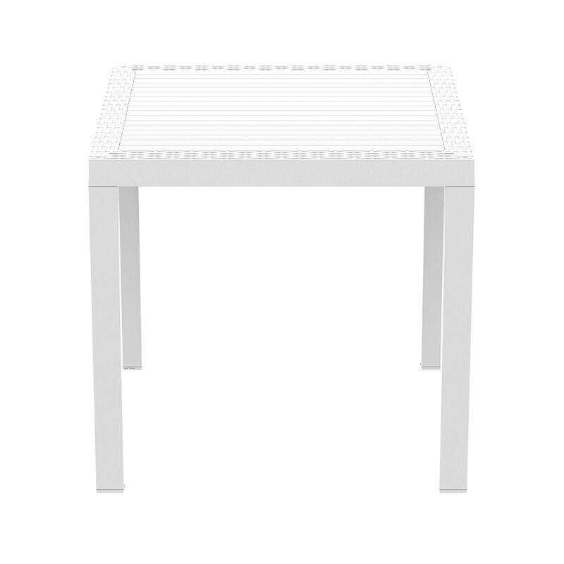 31.5" Coffee Brown Wickerlook Square Patio Dining Table