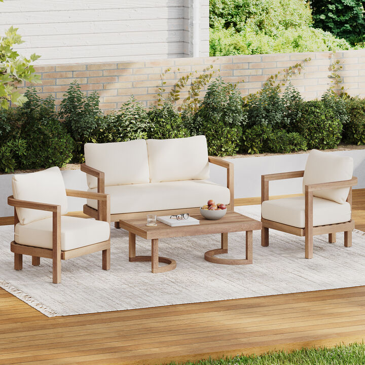 Merax Outdoor Furniture Seating Seat with Coffee Table