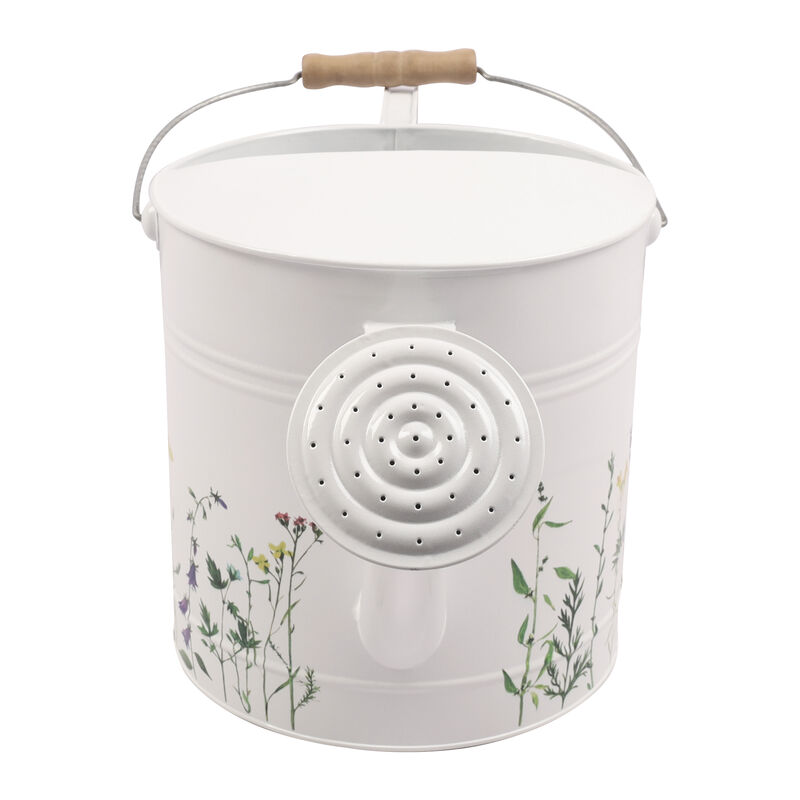 Metal Water Can with Yellow Flowers