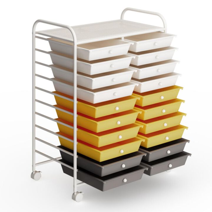 Hivvago 20 Drawers Rolling Storage Cart Studio Organizer