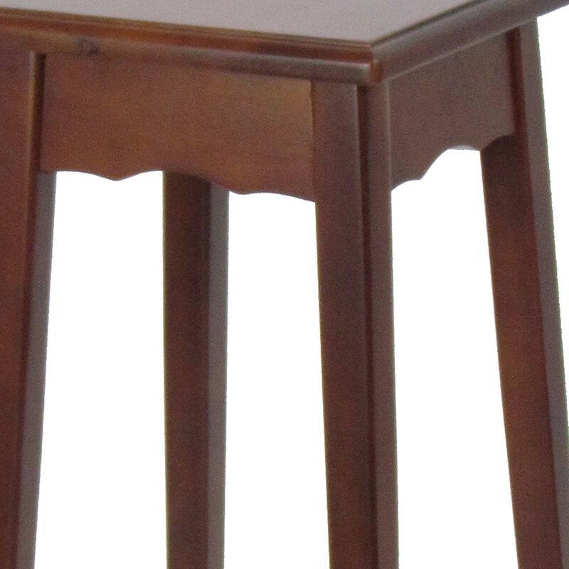 39.5 Inch Plant Stand with Tapered Slanted Legs and Bottom Shelf, Brown - Benzara
