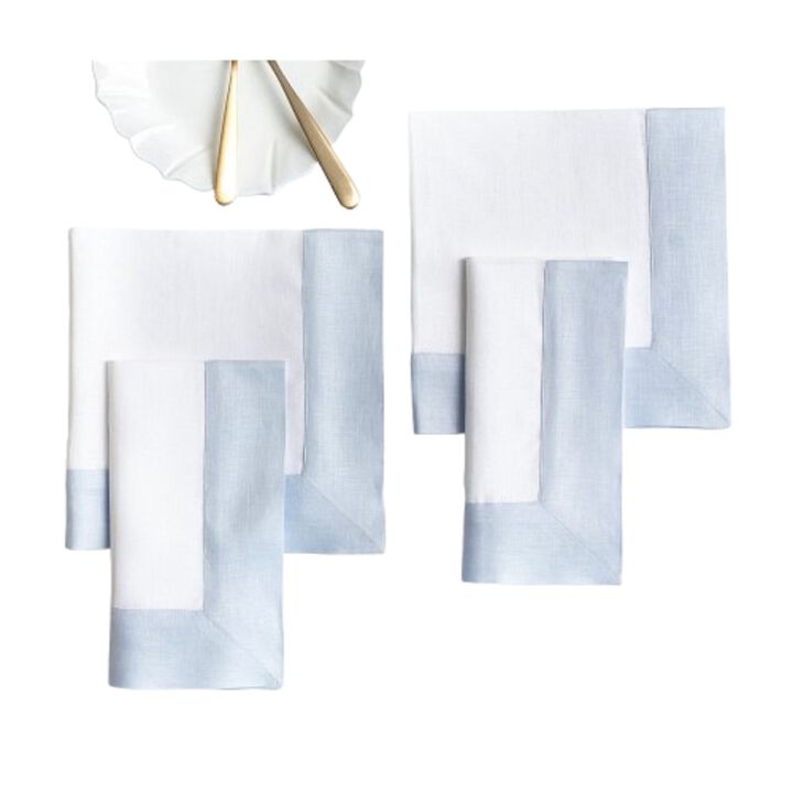 Solino Home 100% Pure Linen Dinner Napkins 20 x 20 Inch Set of 4 | Contempo for Thanksgiving, Christmas