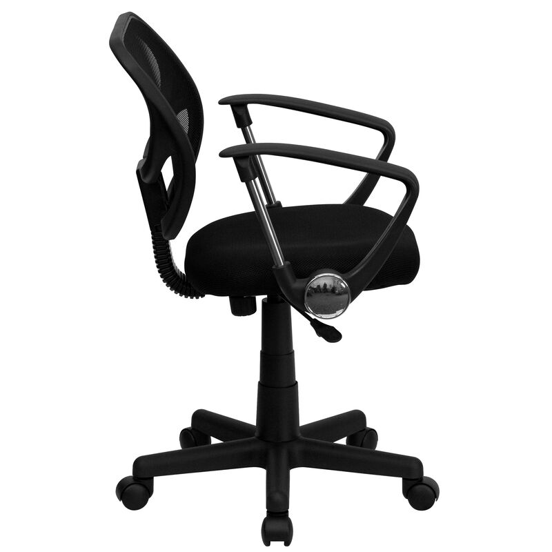 Neri Low Back   Mesh Swivel Task Office Chair with Curved Square Back and Arms