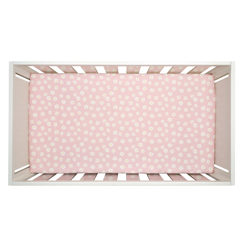 Lambs & Ivy Daisy Dreams Breathable 100% Cotton Baby Fitted Crib/Toddler Sheet