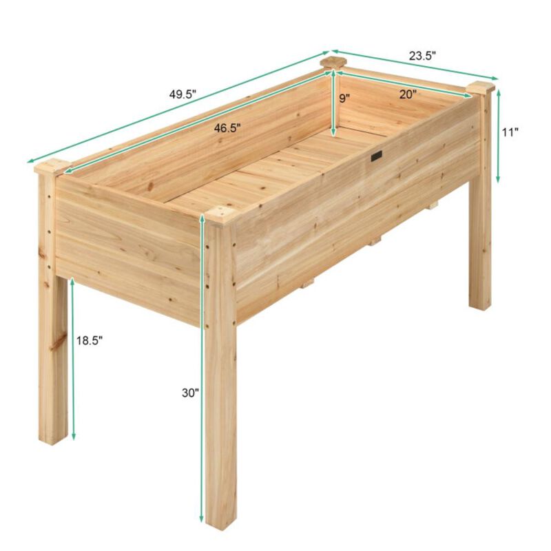 Hivvago Wooden Raised Vegetable Garden Bed Elevated Grow Vegetable Planter