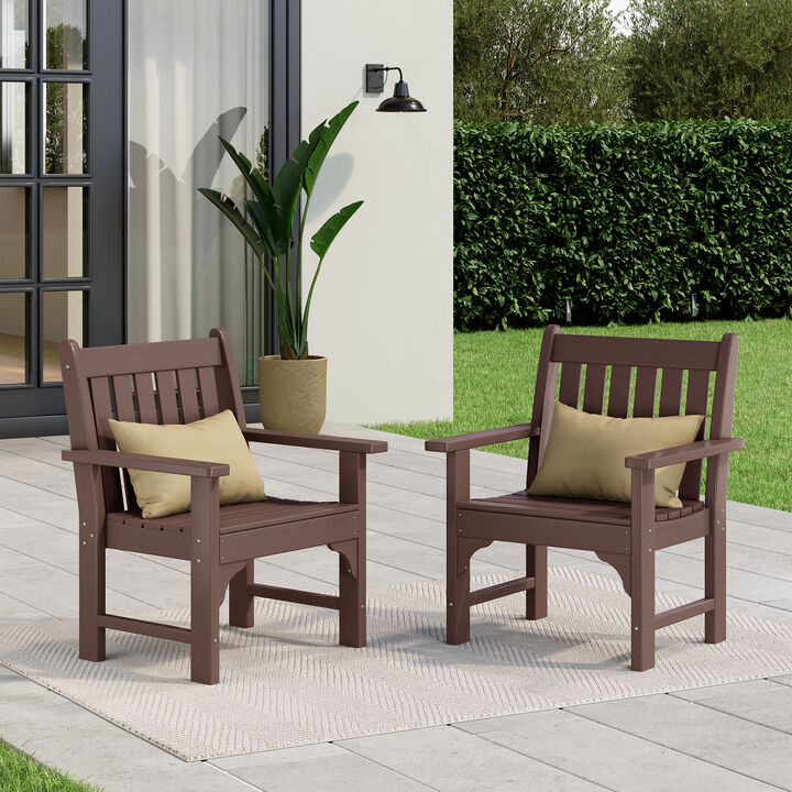 WestinTrends Outdoor Patio HDPE Adirondack Dining Arm Chairs (Set of 2)