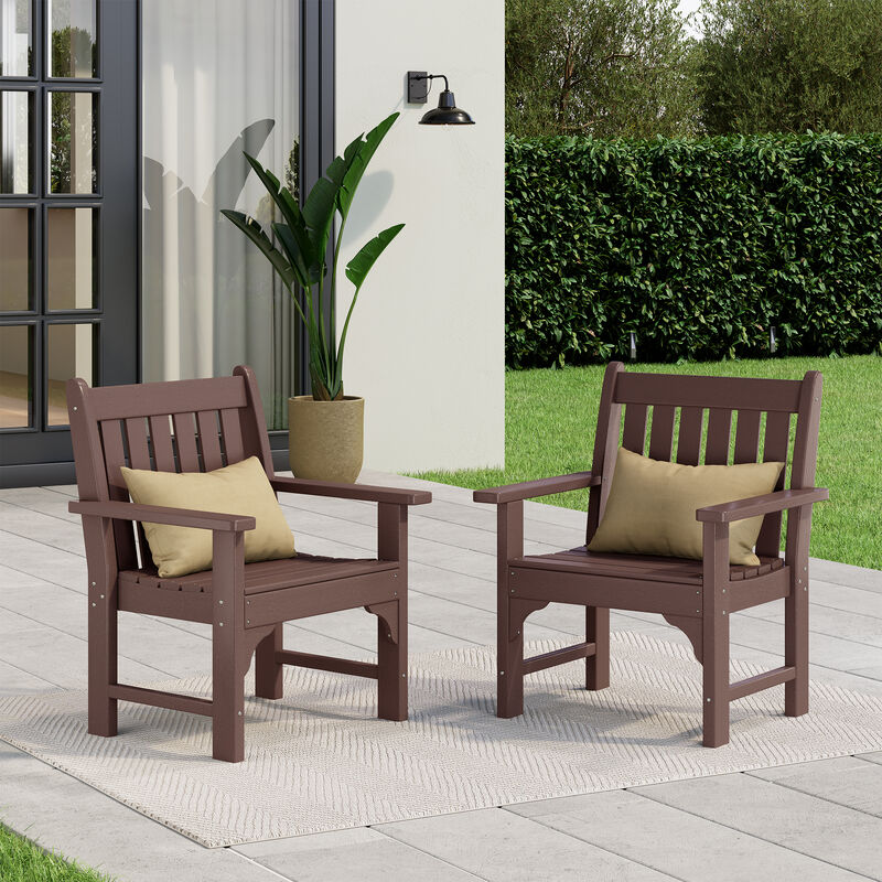 WestinTrends Outdoor Patio HDPE Adirondack Dining Arm Chairs (Set of 2)