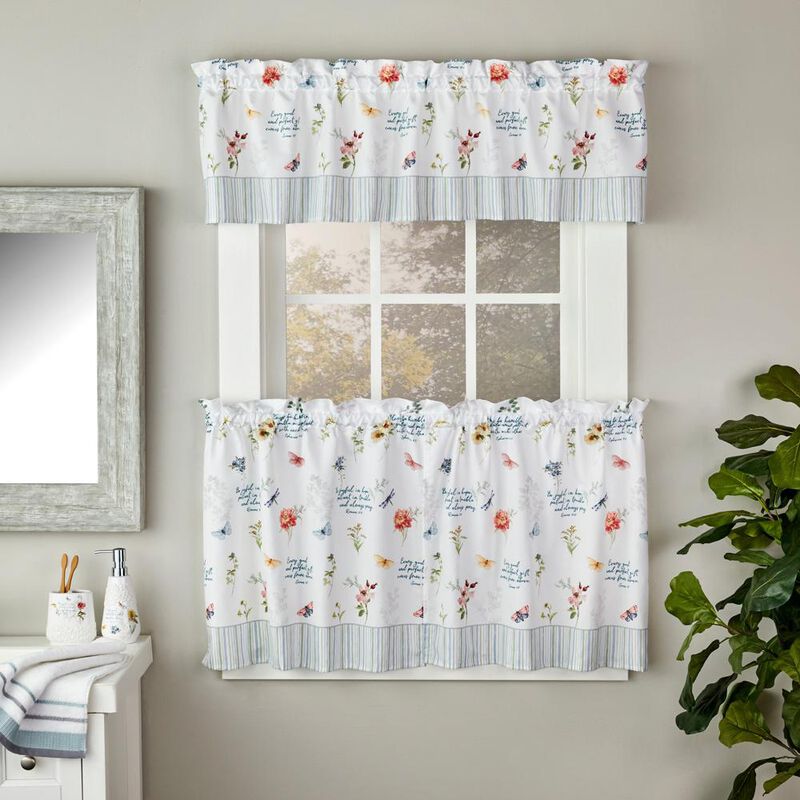 SKL Home By Saturday Knight Ltd Inspirational Meadow Tier Curtain Pair - 57X36", Multi