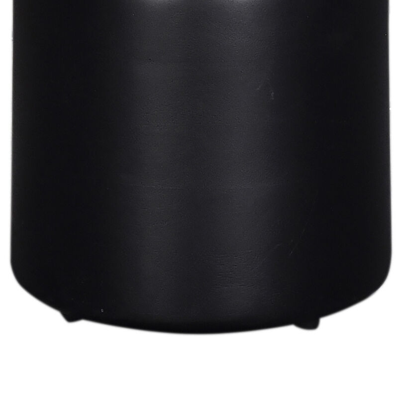 Side End Table, 16 Inch Round Top, Thick Pedestal Base, Black Mango Wood - Benzara