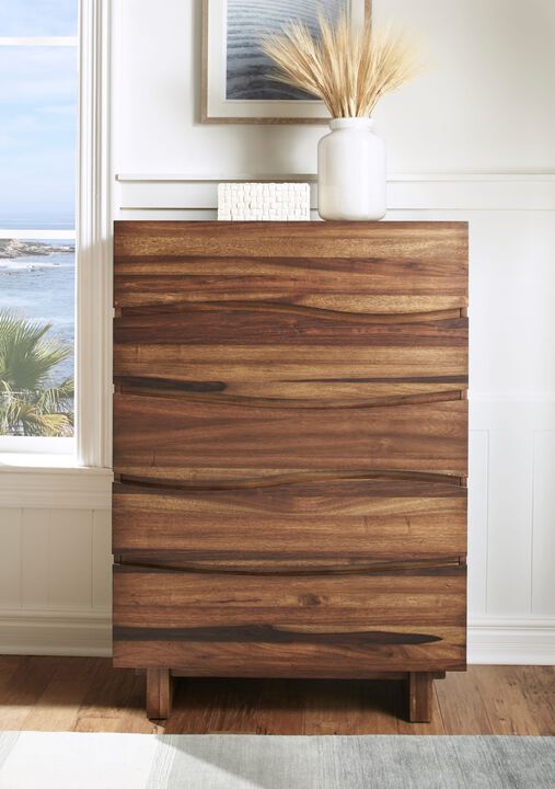 Ocean Five Drawer Solid Wood Chest