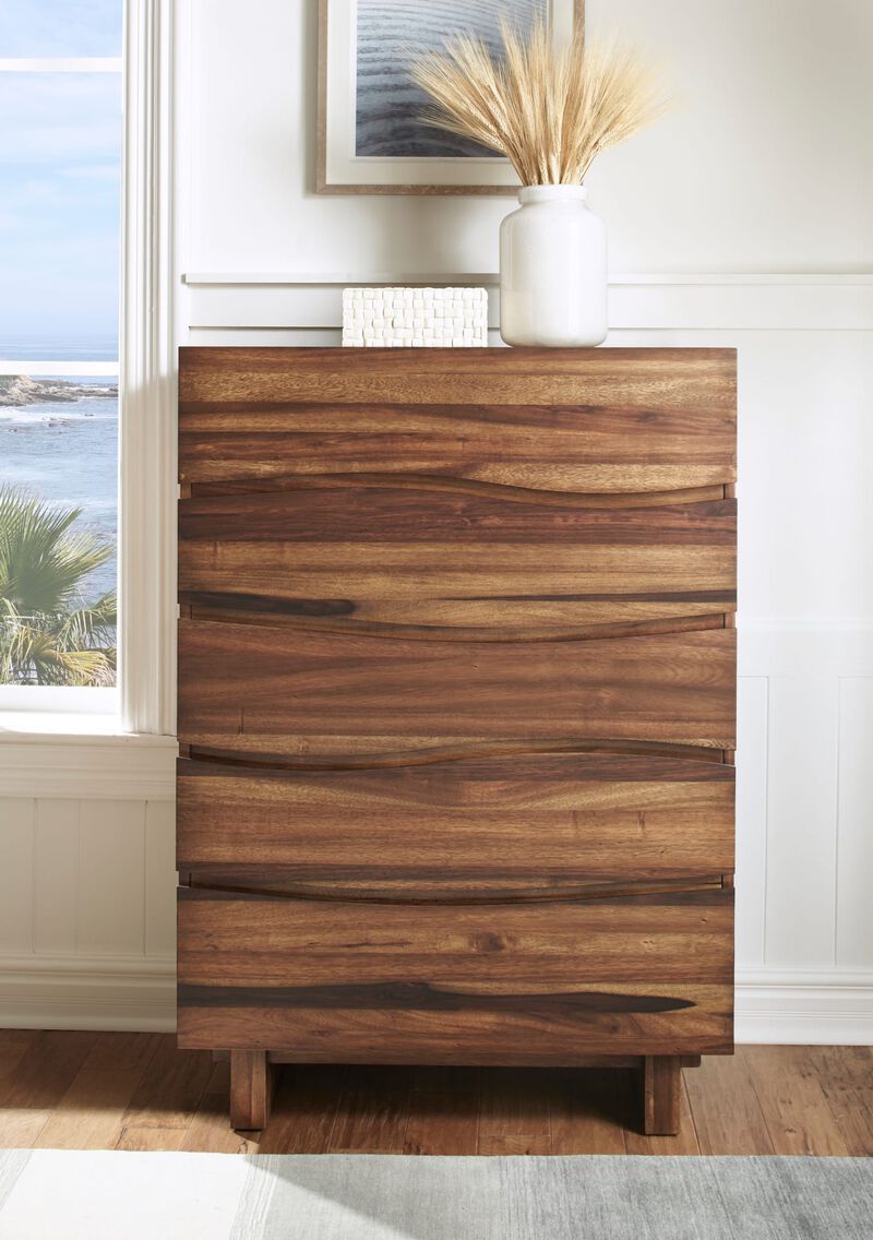 Ocean Five Drawer Solid Wood Chest
