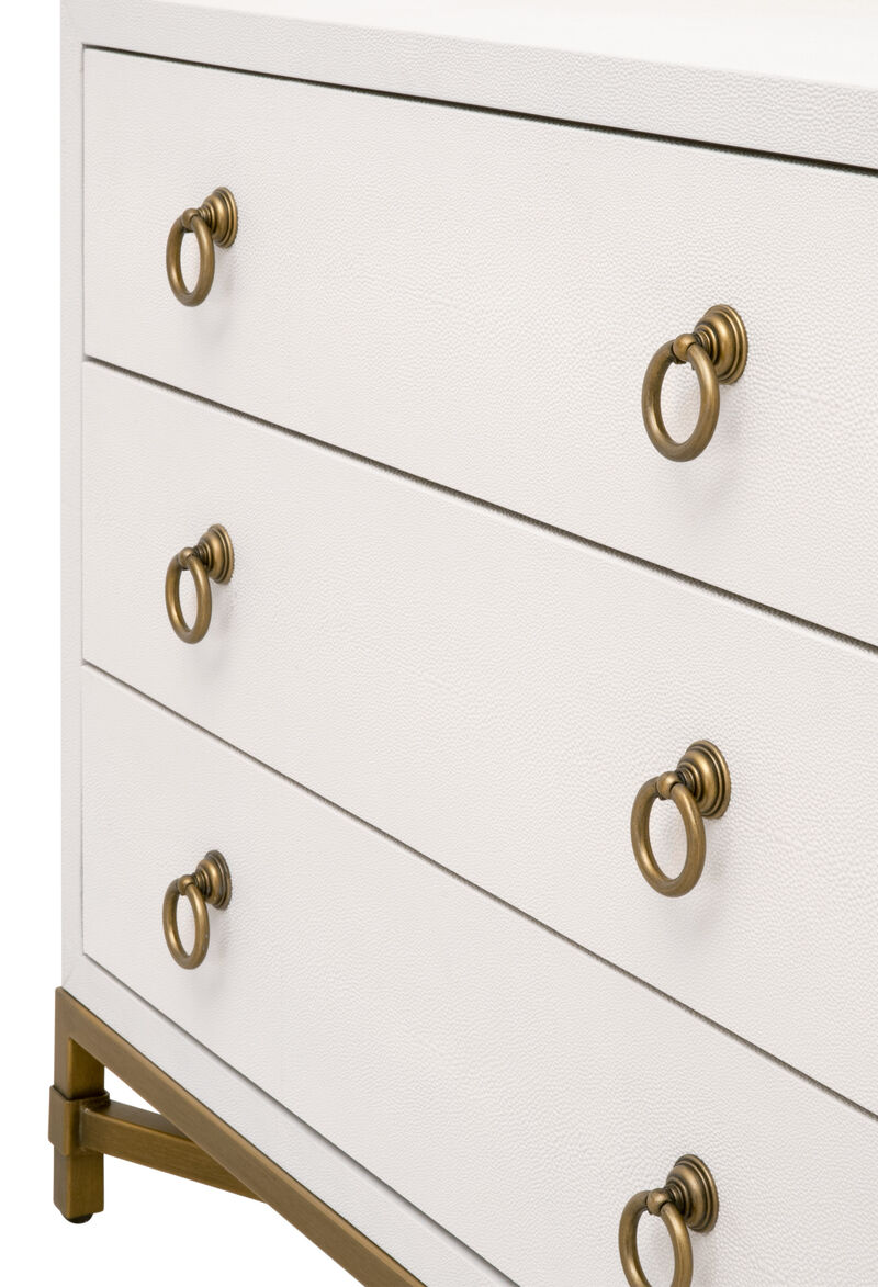 Pearl Shagreen 3-Drawer Nightstand