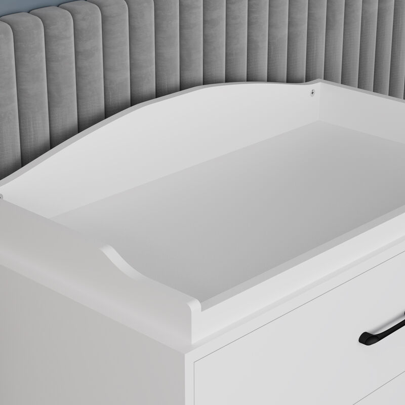 FUFU&GAGA 3-Drawer Dresser with Spacious Storage, Durable Construction, Modern Design, (35.4" W x 19.2" D x 35.4" H), White