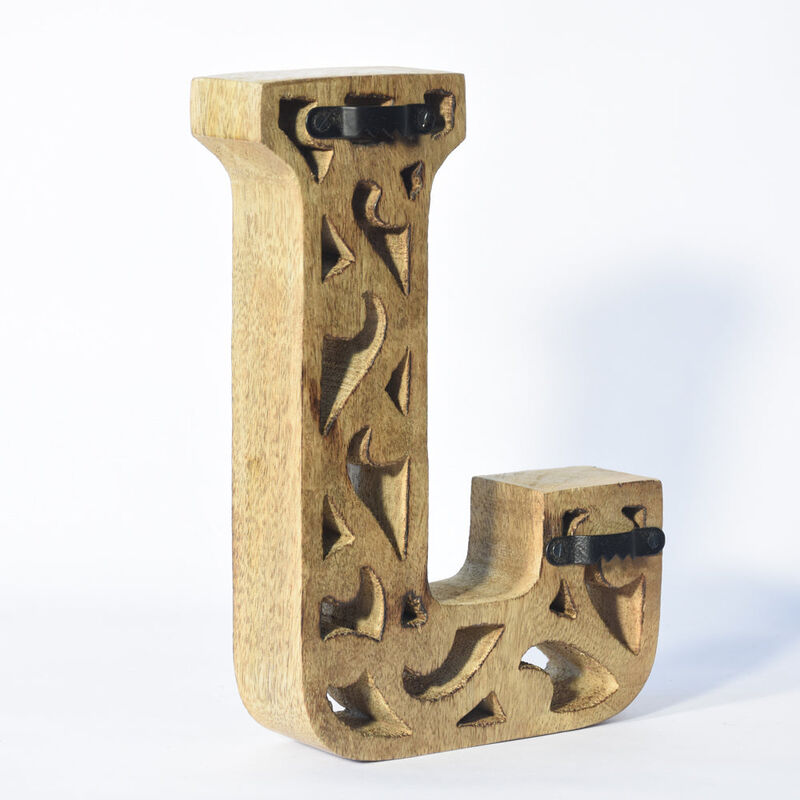 Vintage Natural Gold Handmade Eco-Friendly "J" Alphabet Letter Block For Wall Mount & Table Top Décor