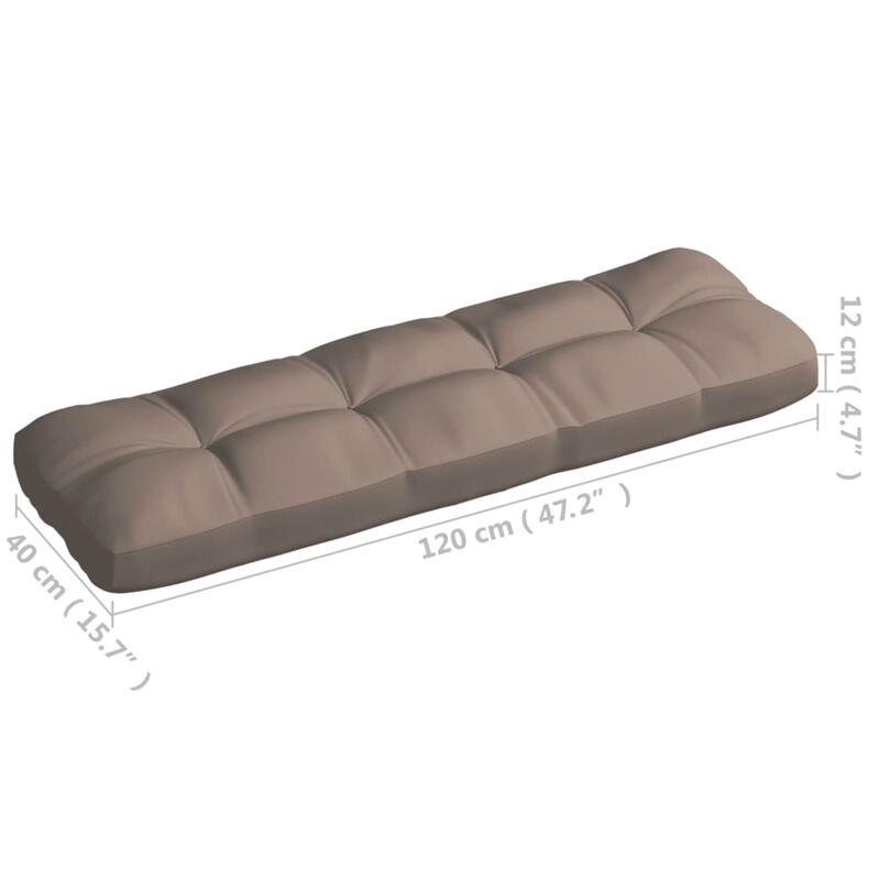 vidaXL Pallet Sofa Cushion Taupe 47.2"x15.7"x4.7"