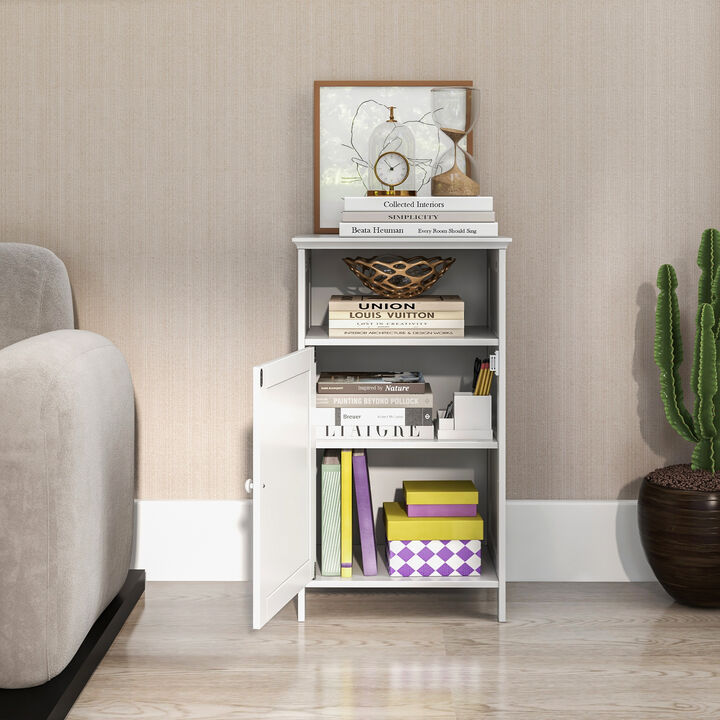 Bathroom Freestanding  Adjustable Shelf Floor Storage Cabinet