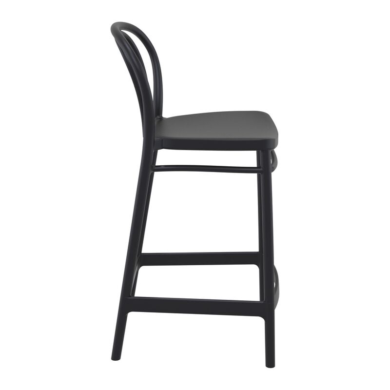 37.75" Gray Solid Outdoor Patio Counter Stool