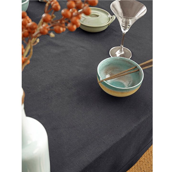 Solino Home Cotton Linen Plain Tablecloth | Dru for Thanksgiving, Christmas
