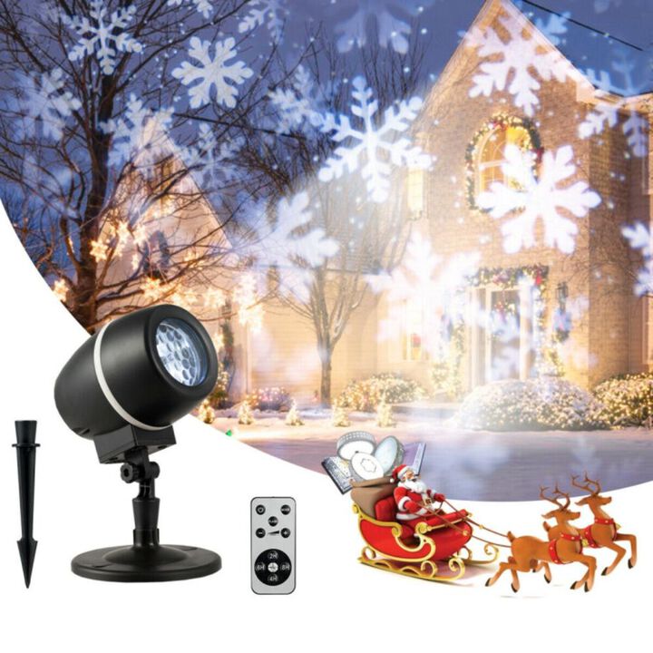 Hivvago Outdoor Waterproof Christmas Snowflake LED Projector Lights with Remote Control