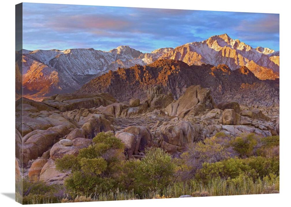 Sun illuminating the Alabama Hills, California-Canvas Art-32x24
