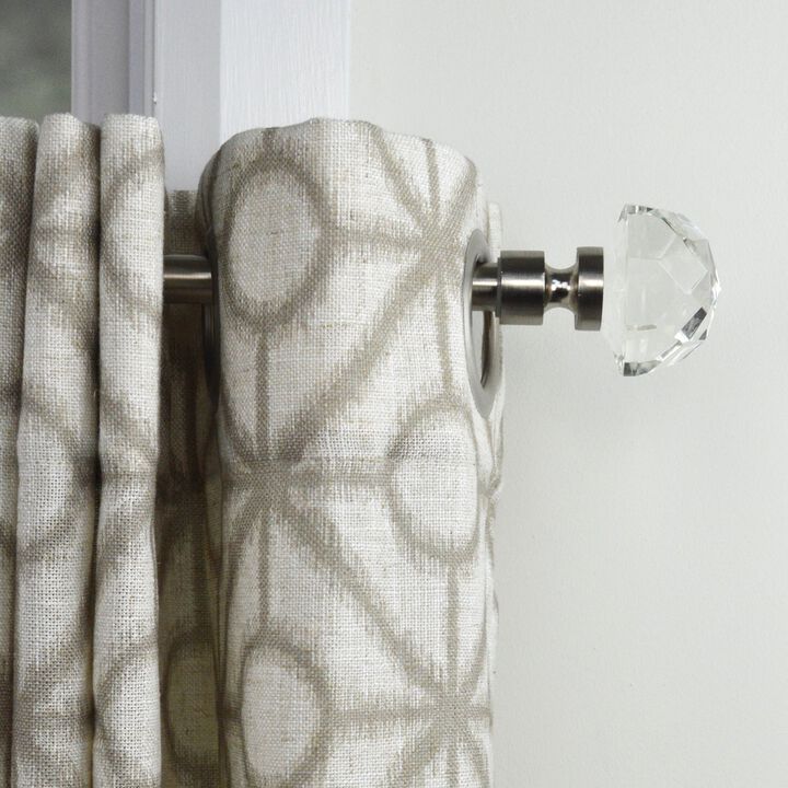 Crystale Gem Finial Curtain Rod Set, Adjustable Length from 30" to 78"