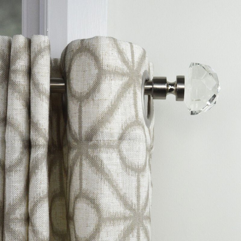 Crystale Gem Finial Curtain Rod Set, Adjustable Length from 30" to 78"