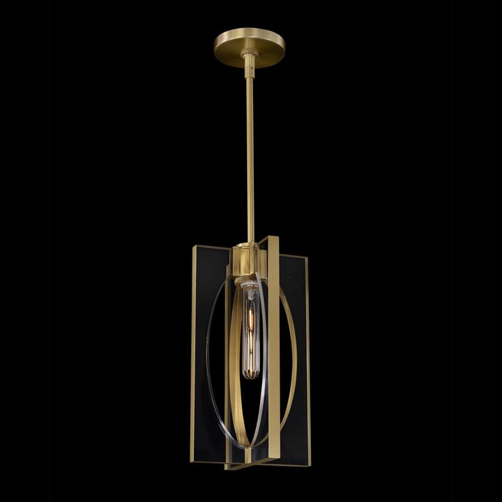 Genesis Acrylic And Antique Brass Single Droplight