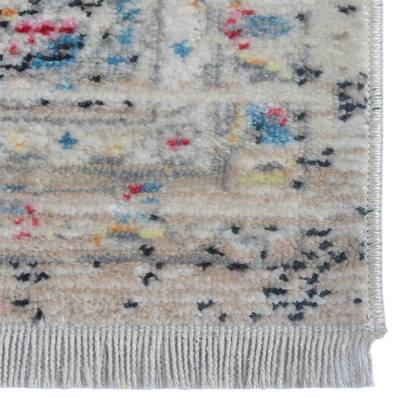 RUGSOTIC CARPETS MACHINE MADE POLYESTER AREA RUGS  - 5'x7'10'', Rectangle Shape, Multicolor Color, Classic Oriental Traditional  Design, Low Pile Machine Made Area Rugs (M00091)
