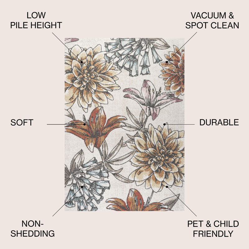 Giglio Modern Botanical Flower Area Rug