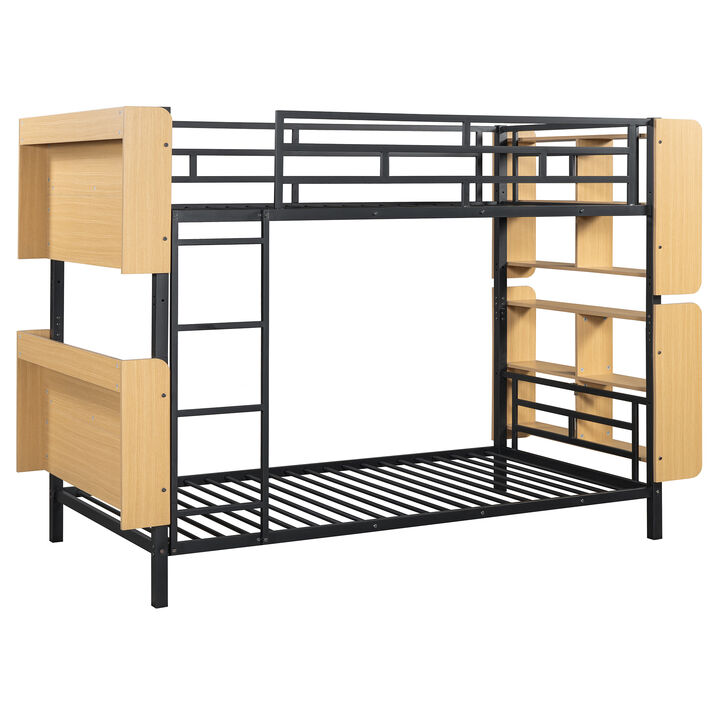 Merax Bunk Bed with Ladder and Full-Length Guardrail