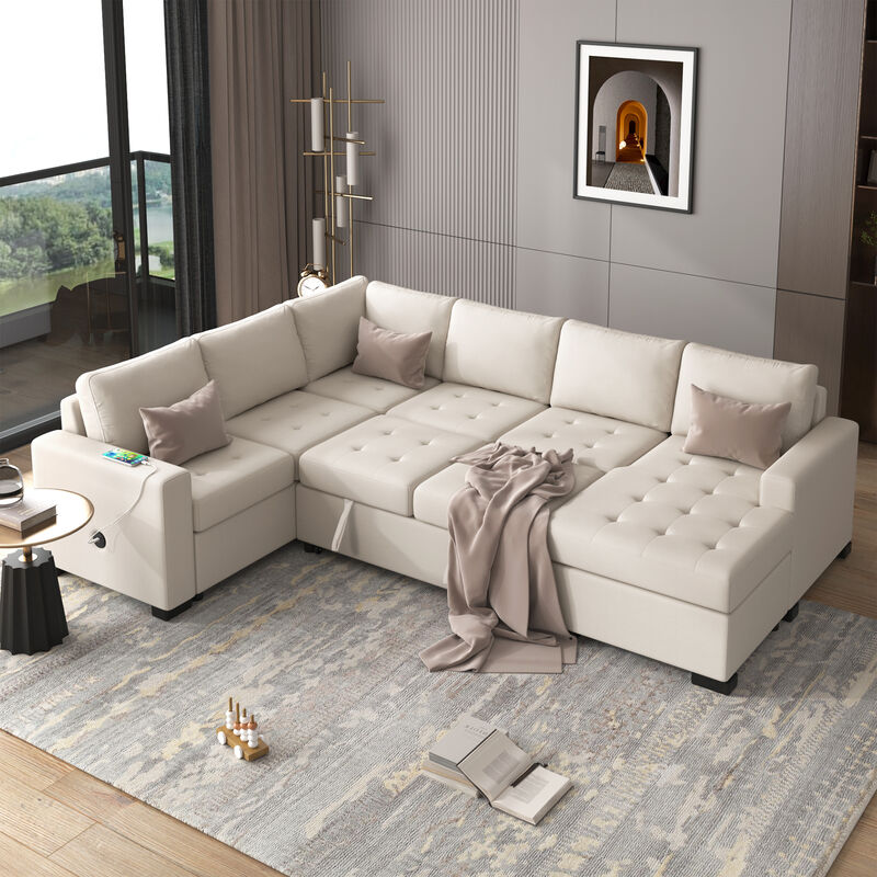 Merax Sectional Sleeper Sofa with Pull-out Bed