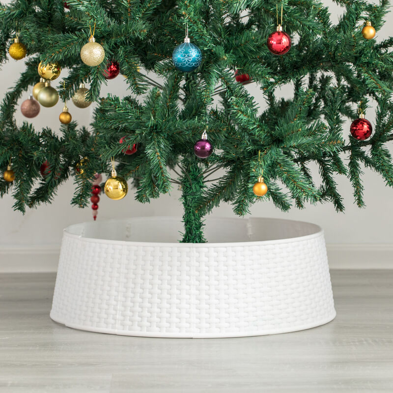 Large Rattan Collar Tree Skirt - Brown