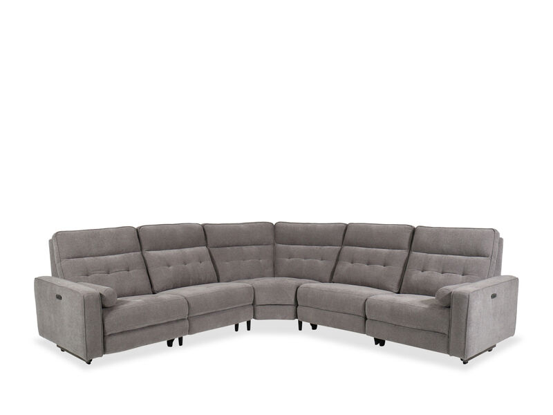 Elite Pewter 5-Piece Sectional