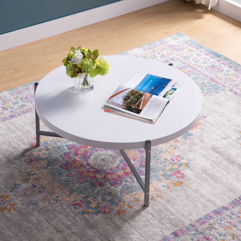Coffee Table White Silver