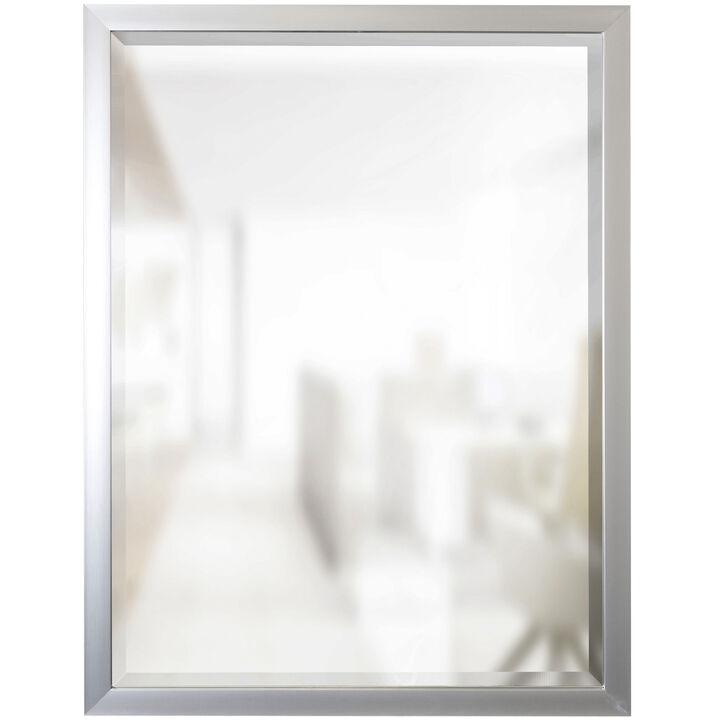 Silver Beveled Framed Mirror