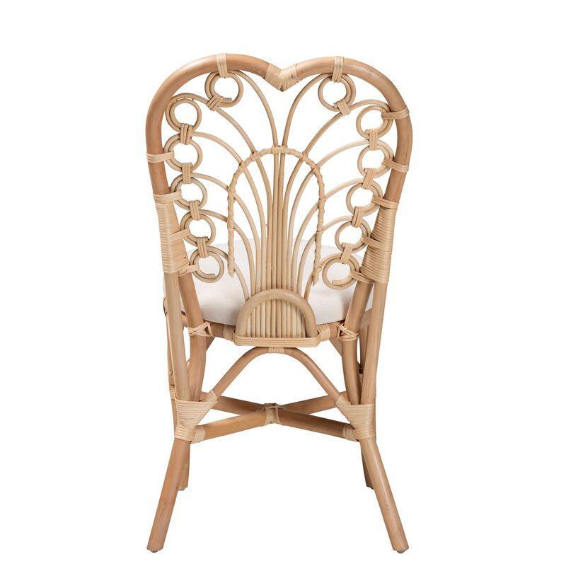 Bali & Pari Jerica Modern White Rattan Dining Chair