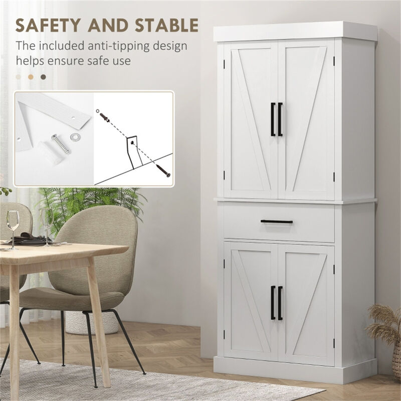 Kitchen Cart with Storage, Rolling Sideboard Cabinet with Shelves & Drawers